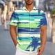 thumbnail image 1 of Blusa y camisa de manga corta con cuello vuelto para hombre, blusa informal de moda con cuello vuelto, blusa estampada de manga corta con botones, blusa de poliéster para hombre, 1 of 6