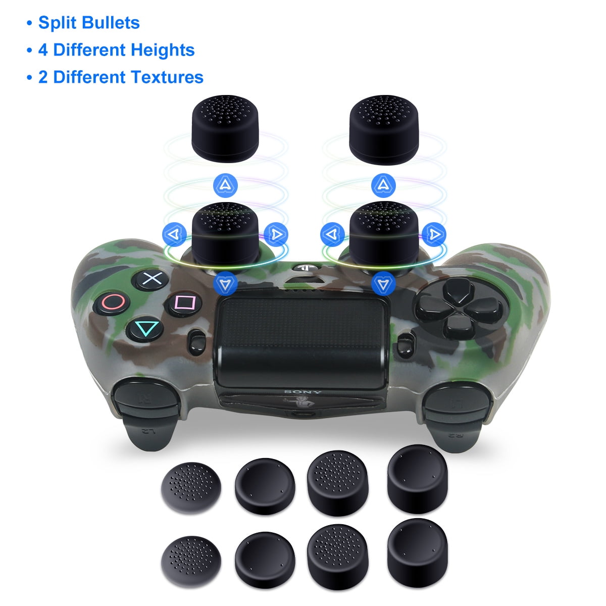 Capa de silicone PS4 Controller Skin em capa protetora escura para PS4/Slim/PS4  Pro Dualshock 4 Controller. (Punho de polegar preto Pro x 8, punho de - Faz  a Boa!