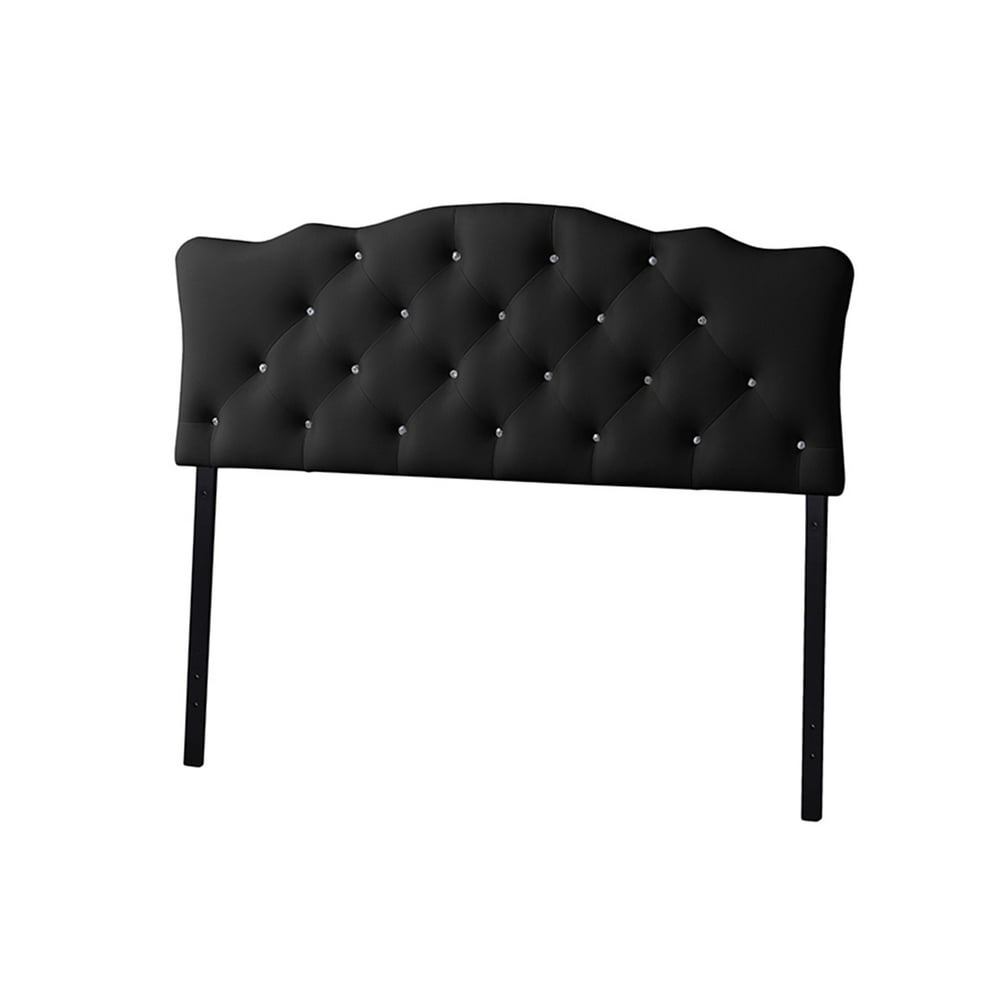 Baxton Studio Rita Modern And Contemporary Faux Leather Upholstered Button-Tufted Scalloped