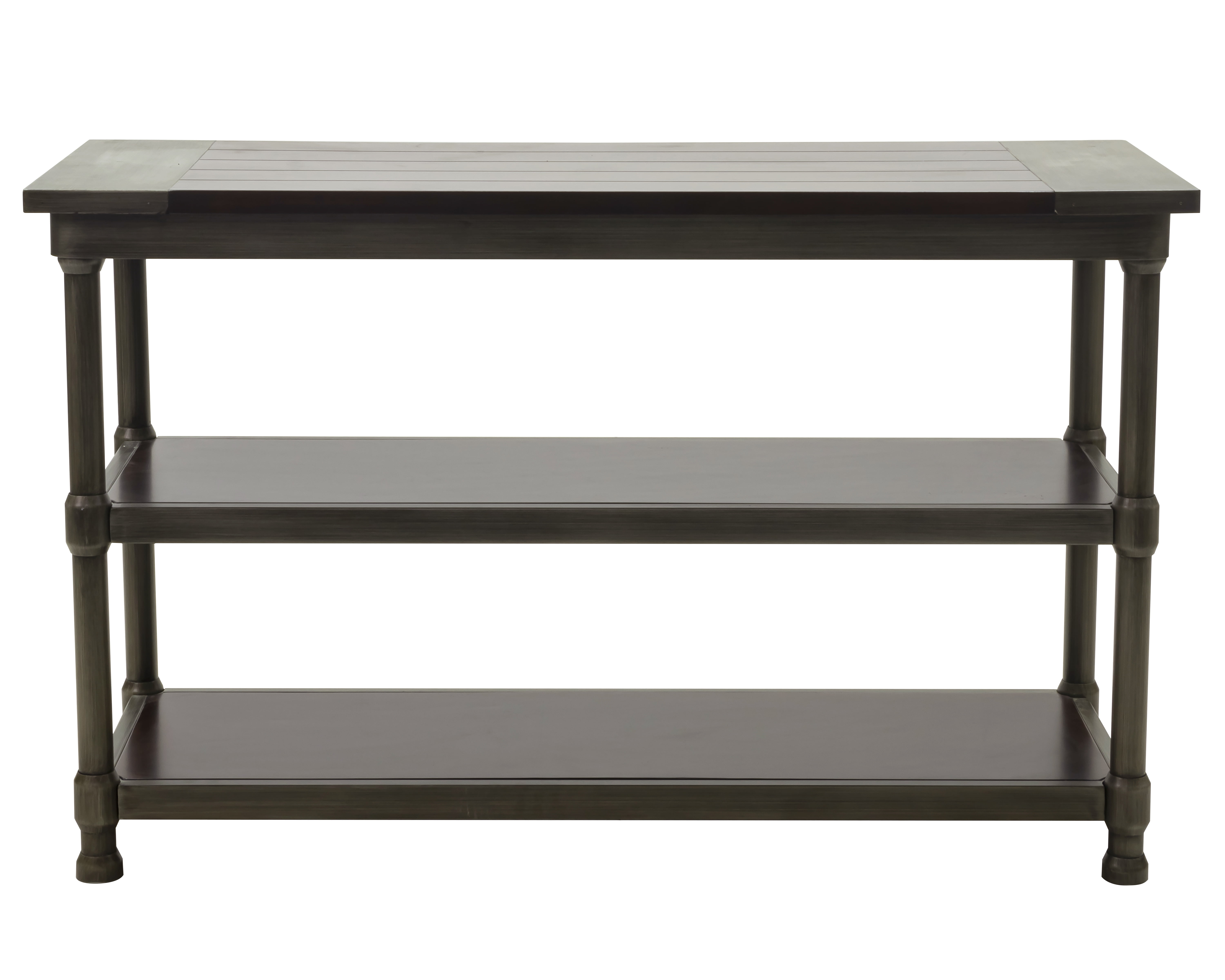 Wood Coffee Side Table with with Storage Shelves, Living Room End Table