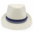 thumbnail image 2 of Sombrero Panamá Fedora de Paja LIDHAY para Verano 56-58cm Blanco, 2 of 6