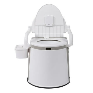 VINGLI Portable Toilet  Indoor Outdoor Commode w/Detachable Inner Bucket  for Camping, Boat, Van, Emergency Use (White) 