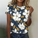thumbnail image 5 of Tops de Ajuste Suelto para las Mujeres Impreso Manga Corta Suéter Camiseta Cuello Redondo Blusa Casual, Top de Moda para el Uso Diario Y las Salidas, 5 of 6