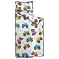 thumbnail image 2 of Monster Cartoon Truck White Pattern Teens Toddler Nap Mat with Pillow, Sleeping Mat Bag for Preschool Daycare 60"x20", 2 of 6