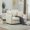 Beige, variant on Oversized Round Accent Cuddle Chaise with 5 Throw Pillows, Cozy Chenille Barrel Lounger Chair, Deep Seat Reading Armchair for Living Room Bedroom Office Lounge, Beige