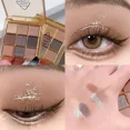 thumbnail image 5 of Paleta de sombra de ojos brillante, sombra de ojos marrón mate en polvo, Punk, negro ahumado, resistente al agua, sombra de ojos mezclable de larga duración, cosmético, 5 of 5
