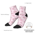 thumbnail image 6 of Rateoe Cute Pig Pattern Quarter Crew Socks,Toe Seamed Ankle Socks,Cotton Cushioned Breathable Athletic Crew Sports Socks, 6 of 7