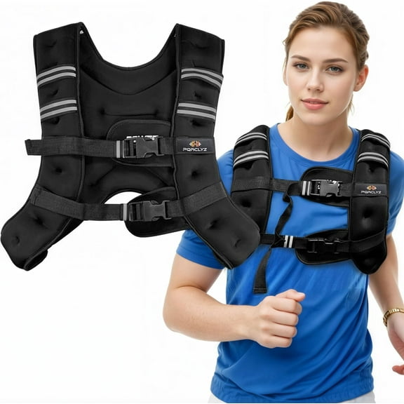 Weighted Vest for Women, Men, and Kids - 8lb/12lb/16lb/20lb Adjustable Weight Vest with Reflective Stripe for Strength Training, Running, Walking, Workout, Jogging