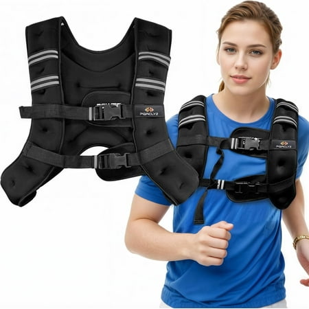Weighted Vest for Women Men and Kids - 8lb/12lb/16lb/20lb Adjustable Weight Vest with Reflective Stripe for Strength Training Running Walking Workout Jogging