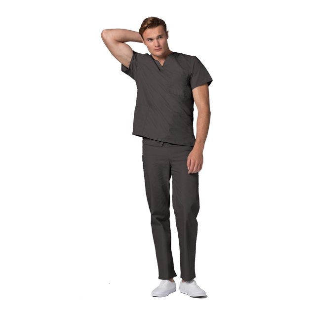 Adar Universal Unisex Scrub Set - Unisex V-Neck Scrub Top & Tapered Drawstring Scrub Pants