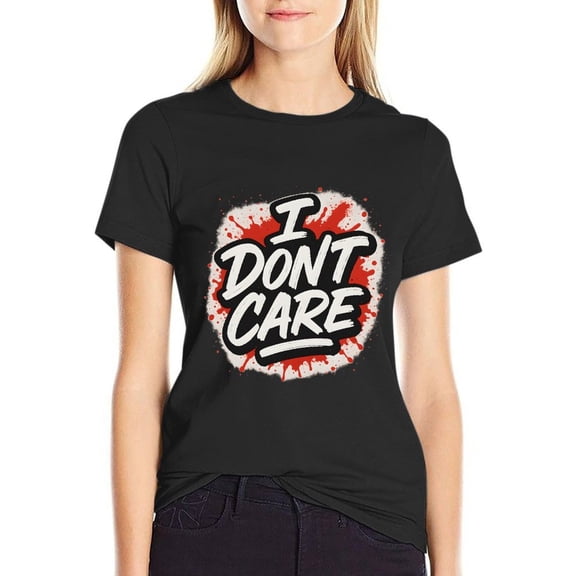 I Dont Care Women Short Sleeve Tops Summer Basic Tee T Shirts XX-Large