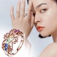 thumbnail image 2 of Conjunto de circón anillo de oro rosa para las mujeres joyería de moda populares accesorios para la esposa, 2 of 8