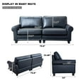 thumbnail image 3 of BUIORD 76" Loveseat Sofas and Couches, Pets Friendly Leather 2-Seater Couch with Rolled Arm, Upholstered Sofa with Removable Back Cushion , Modern Couches for Living Room, Black, 3 of 9