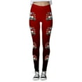 thumbnail image 4 of MKLEKYY Leggings push up para mujer, leggings para entrenamiento, leggings con estampado navideño, pantalones con bloques de color, leggings suaves y elásticos. 1770, 4 of 4