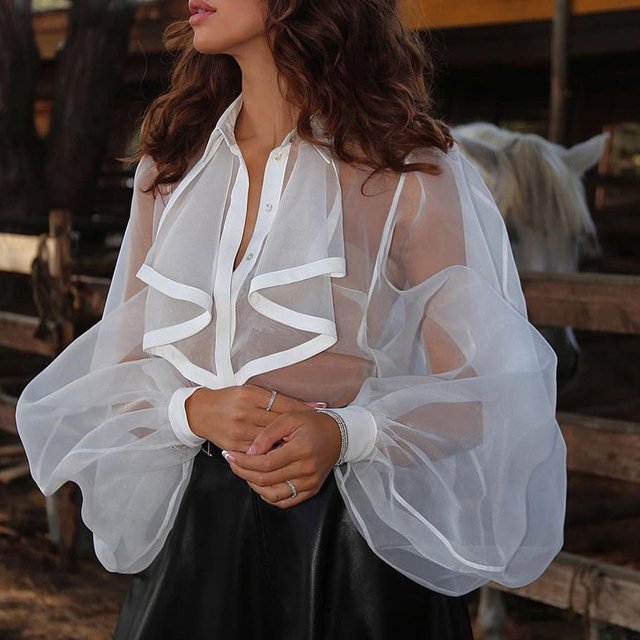 Camisa de cuerpo entero con cuello vuelto, blusa de cuerpo entero para mujer Camisa de cuerpo entero con cuello vuelto, blusa de cuerpo entero transparente Solución innovadora