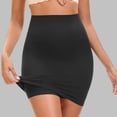 thumbnail image 2 of ZQUUVOU Women's Bodycon Mini Skirt with Built-in Shorts High Waist Yoga Skirt 2 in 1 Tummy Control Stretchy Club Tight Skirts Black, 2 of 5