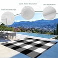 thumbnail image 3 of Black White Plaid Outdoor Rug for Patio/Deck/Porch, Non-Slip Large Area Rug 5 x 7 Ft, Farmhouse Modern Abstract Art Buffalo Indoor Outdoor Rugs Washable Area Rugs, Camping Rug Carpet Runner, 3 of 8