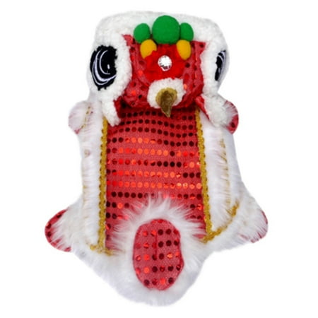 Funny Dog Clothes New Year's Pet Chinese Costume Dance Lion Dog Clothes