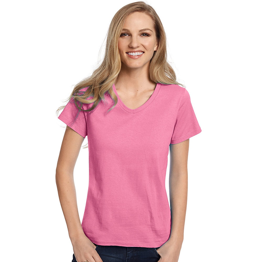 Hanes Relaxed Fit Women's ComfortSoft® V-neck T-Shirt - 5780 - Walmart.com