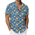 thumbnail image 5 of Men's 2026 Fashion Tops Hawaiian Print Shirts Vacation Short Sleeve Button Down Tees Beach Casual Outfits Lightweight Relaxed Clothing Stylish Resort Wear Top, 5 of 7
