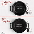 thumbnail image 3 of Cuisinel 2-in-1 Multi-Cooker Cast Iron Dutch Oven 3-Quart Deep Pot w/ Skillet Frying Pan Lid Combo, 3 of 6