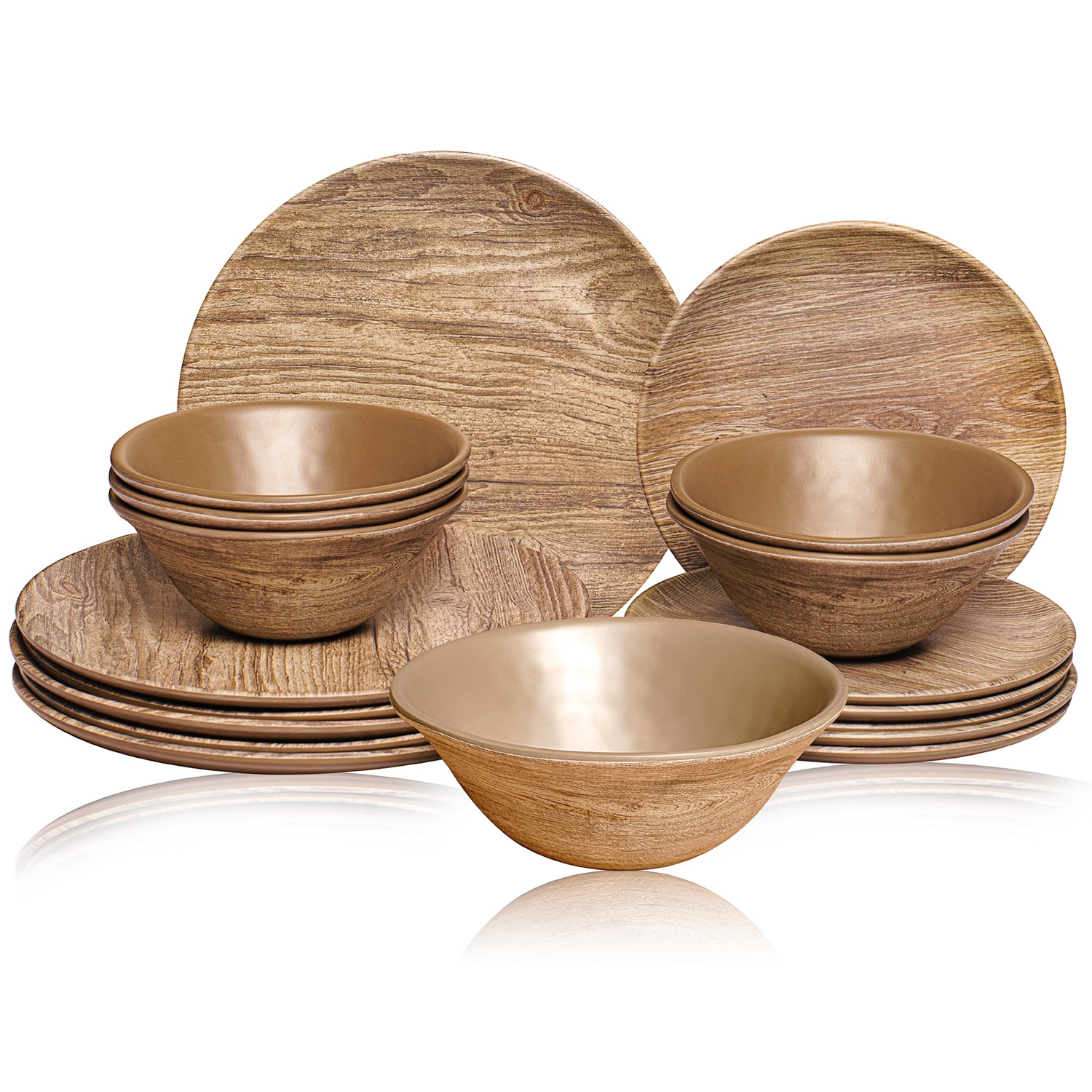Buy TP Melamine Dinnerware Set 18 Piece Rustic Dishes Set Dinner