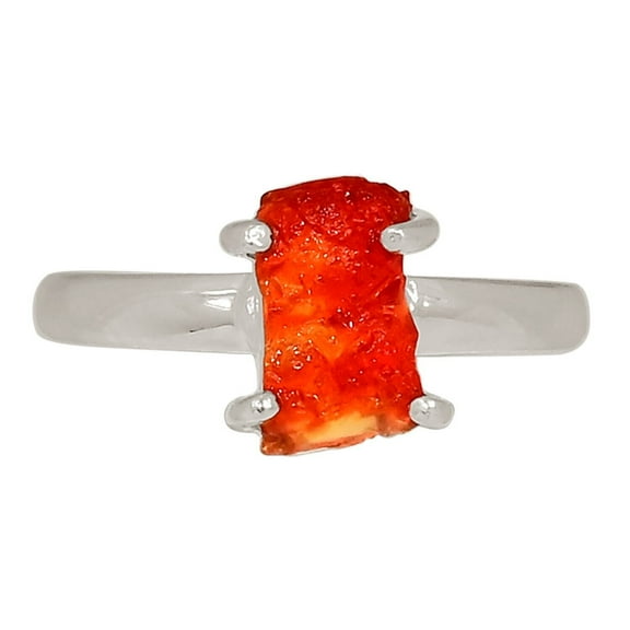 Natural Mexican Opal Rough 925 Sterling Silver Ring Jewelry s.7 ALLR-30660