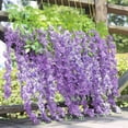 thumbnail image 2 of Paquete de 12 plantas colgantes artificiales JAMW flor de glicinia morada 110 cm, 2 of 5