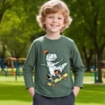 thumbnail image 2 of XEGLSBU Christmas Hoodie for Boys 10-12 Children's Clothing Autumn Children's Long Sleeve T Shirt Big Children Cartoon Color Shirt Boy Undershirt Dark Green-E Size 4-5 Years, 2 of 8