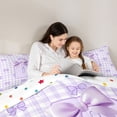thumbnail image 4 of Erosebridal Kids Coquette Bow Twin Comforter Sets For Girls,Purple Letter D Personalized Initial Bedding Set,Reversible,2-Piece, 4 of 7