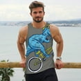 thumbnail image 6 of Goofa Fun Riding Dinosaur Pattern Men's Workout Tank Top Slim-Fit Tank Quick Dry Fit Muscle Tank Top Beach Tank Top Bodybuilding Sleeveless T Shirt-X-Large, 6 of 7