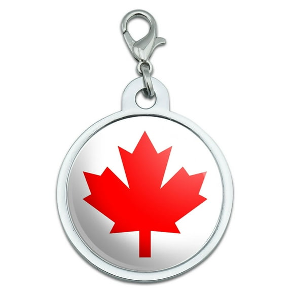 Canada Maple Leaf Flag Large Metal ID Pet Dog Tag