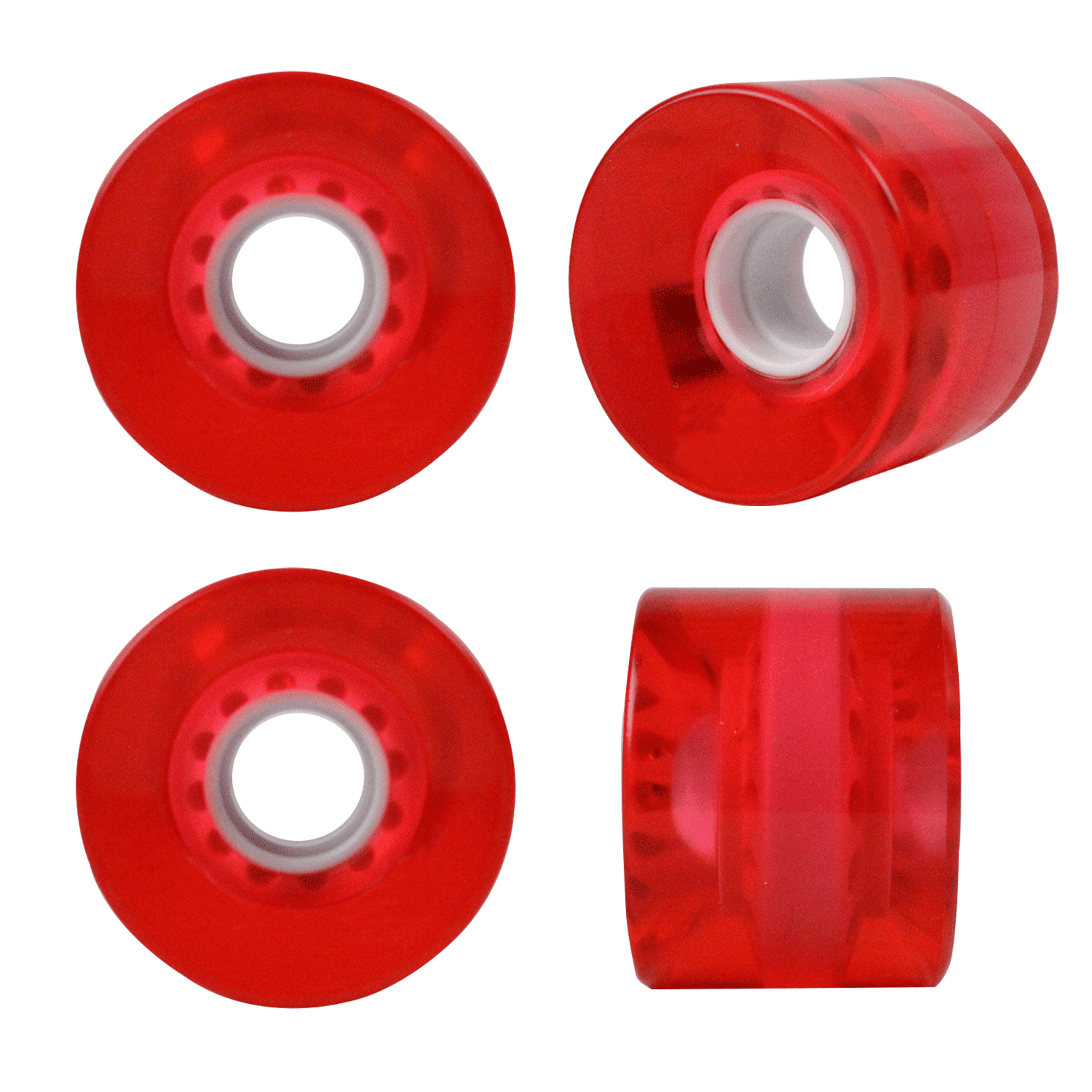 Blank Skateboard Wheels 59mm 82A HiRebound Soft Cruiser Clear Red