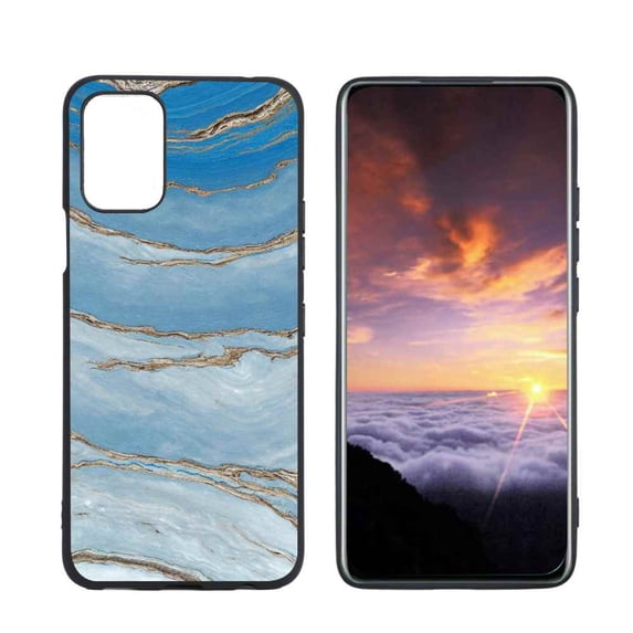 Compatible with LG K42 Phone Case, Blue Marble 44 Case Men Women, Flexible Silicone Shockproof Case for LG K42