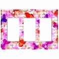 thumbnail image 2 of Metal Light Switch Plate Outlet Cover (Butterfly Rose Red - Triple Rocker), 2 of 2
