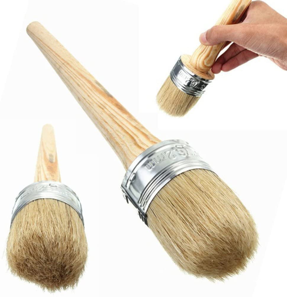 MAXMAN Chalk & Wax Paint Brush for Furniture Painting or Waxing,Home Decor,Wooden Handle 