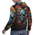 thumbnail image 6 of Wukai Butterfly Flower Skull A Print Men Hoodies Fleece Sweatshirts Long Sleeve Sweaters Pullover Fall Outfits Winter Clothes-Small, 6 of 7