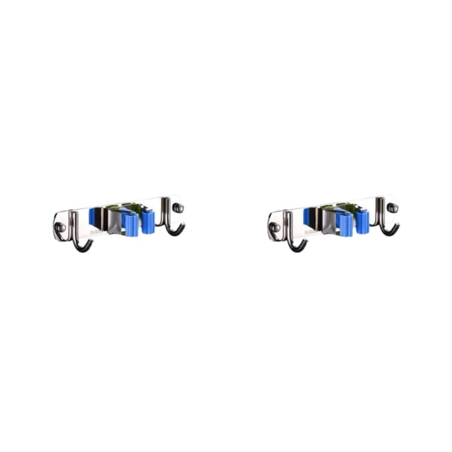 Yuarrent Soporte para hisopos con gran capacidad de carga - Instalación rápida Soporte para hisopos de acero inoxidable Herramienta de azul 1 abrazadera y 2 ganchos 2Conjunto
