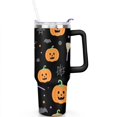 thumbnail image 2 of Halloween Pumpkin 40 oz Tumbler with Handle Rust Resistant Travel Mug Decorative Cafe Tumblers for Home Office Supplies Camping Outdoor, 2 of 7