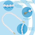 thumbnail image 5 of 2Pcs ABS Plastic Imitation Pearl Round Beaded Purse Straps with Alloy Lobster Claw Clasps Seashell Color 35x1.2cm, 5 of 6