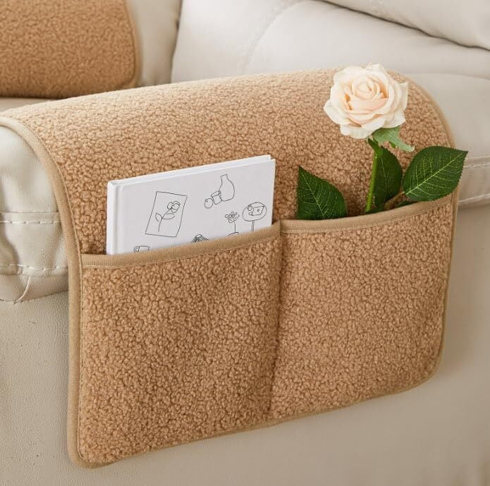 3 Pcs/Set Recliner Covers Armrest Covers for Recliner Chair with Storage Pockets Headrest Cover for Sofa Recliner Protector