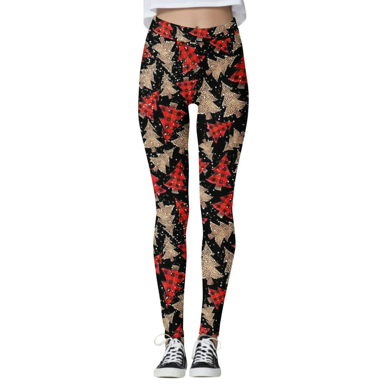 SZXZYGS Thermal Leggings for Women with Pockets 2 Pack Leggings for Women  Casual Christmas Pattern Stretch High Waist Floral Printed Yoga Running  Daily Fitness Pants 