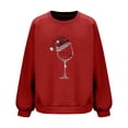 thumbnail image 4 of Jienlioq Hauts de Sortie pour Femmes Mode Femmes Noël Décontracté Dames Imprimé Ample Manches Longues Col Rond Blouses Hauts Chandails en Molleton Sans Capuche Vendredi Fou Deals, 4 of 4