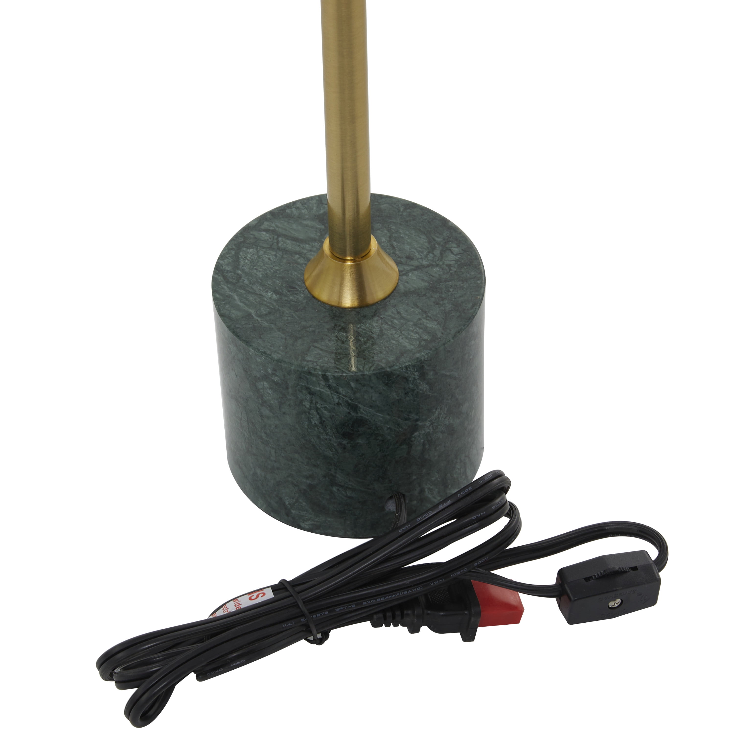 DecMode Contemporary Metal Dome Shaped Table Lamp, 10"W x 28"H with Black/Gold Metallic Finish