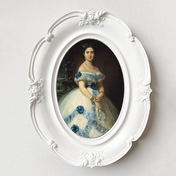 Vintage Oval Picture Frame 4x6 Inch, White Antique Photo Frames with Glass Front for Tabletop and Wall Hanging, Home Decor, Art Deco, Photo Gallery, Displays, Gift Ideas (White, 4x6)