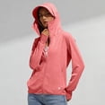 thumbnail image 2 of FRSASU Women's UPF 50+ Sun Protection Hoodie Jacket Lightweight Long Sleeve Sun Shirt UV Hoodie with Pocket Red-A, 2 of 7
