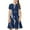 Navy, variant on Girls Short Sleeve Flowy Dress Child Kids A-Line Skater Flowy Summer Casual T-Shirt Dresses Girl Dress Black 9Y