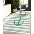 thumbnail image 4 of Striped Decorative Rug, Ship Anchor Chain Marine Life Inspired Lines Background Ocean Sailing, Quality Carpet for Bedroom Dorm and Living Room, 6 Sizes, Almond Green, by Ambesonne, 4 of 4