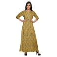 thumbnail image 1 of Moomaya Robe Longue à Col Rond à Manches 3/4 pour Femmes Grande Taille Vêtements d'Été, 1 of 3