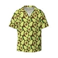 thumbnail image 4 of Uemuo Avocado Pattern Cotton Linen Short Sleeve Shirts,Casual Lightweight Button Down Shirts,Vacation Beach Summer Tops-XX-Large, 4 of 7